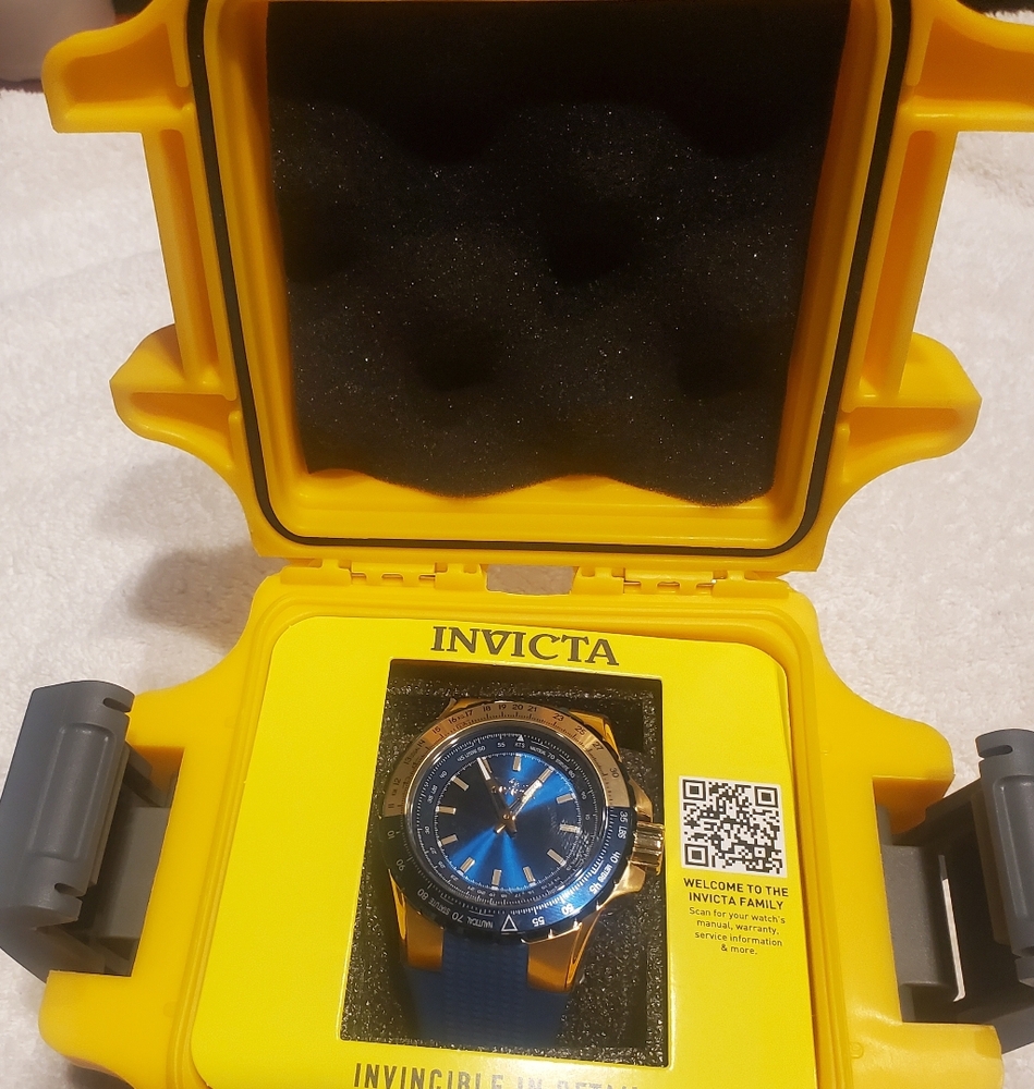 Invicta Aviator Blue and Gold Watch